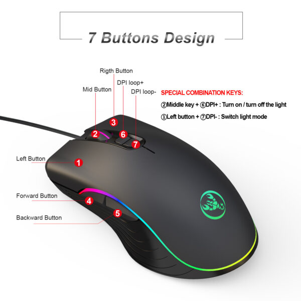 Glowing Gaming Mouse Gaming Wired Mouse - Image 7