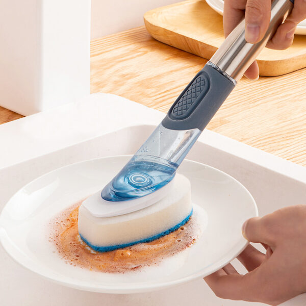 New Multifunctional Dish Brush Household Kitchen Oily Sponge Long Handle Cleaning Brush - Image 8