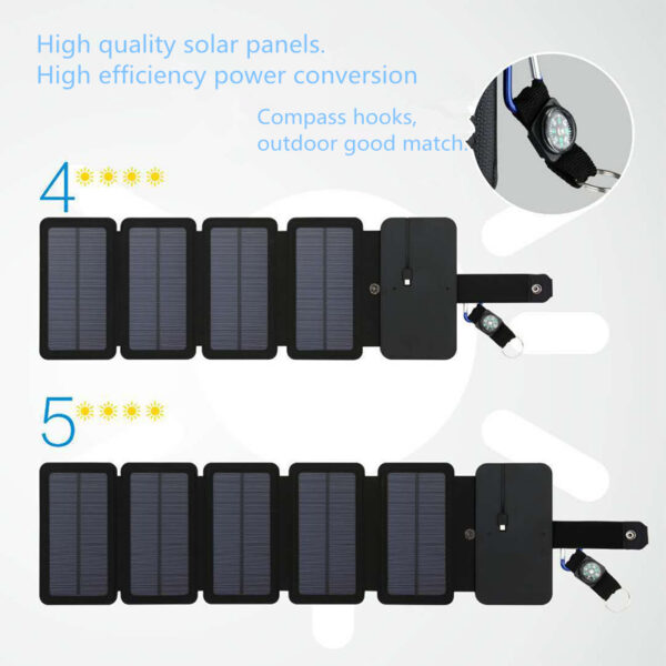 Outdoor Folding Solar Panel Charger Portable 5V 2.1A USB Output Devices Camp Hiking Backpack Travel Power Supply For Smartphones - Image 7