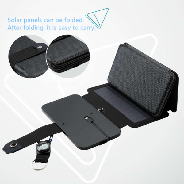 Outdoor Folding Solar Panel Charger Portable 5V 2.1A USB Output Devices Camp Hiking Backpack Travel Power Supply For Smartphones - Image 6